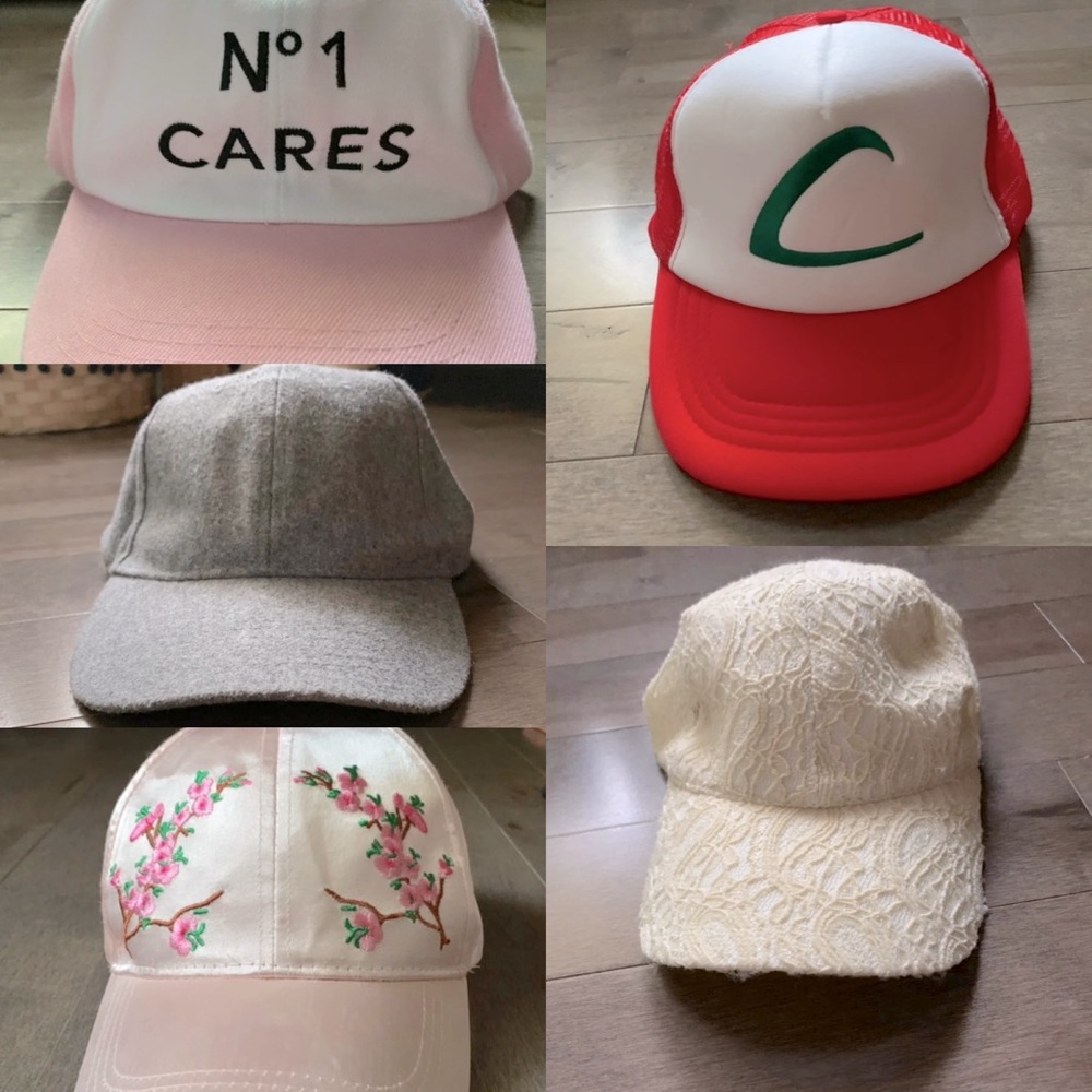 Lot of 5 Baseball Style Hats